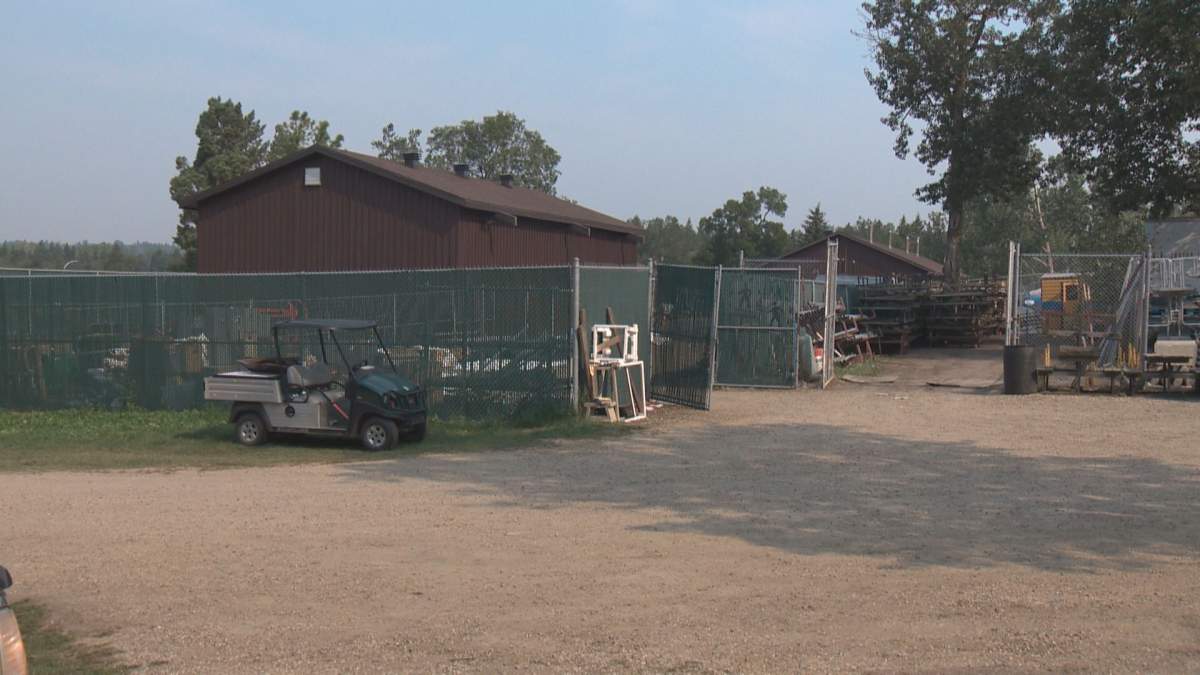 Heritage Festival's storage barn at Hawrelak Park.