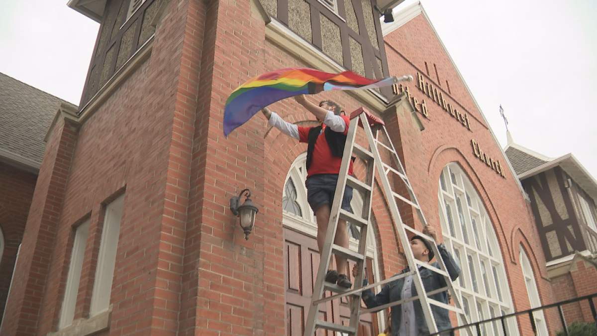 Hillhurst United Church raised a Pride flag on Sunday to show its support for LGBTQ community.