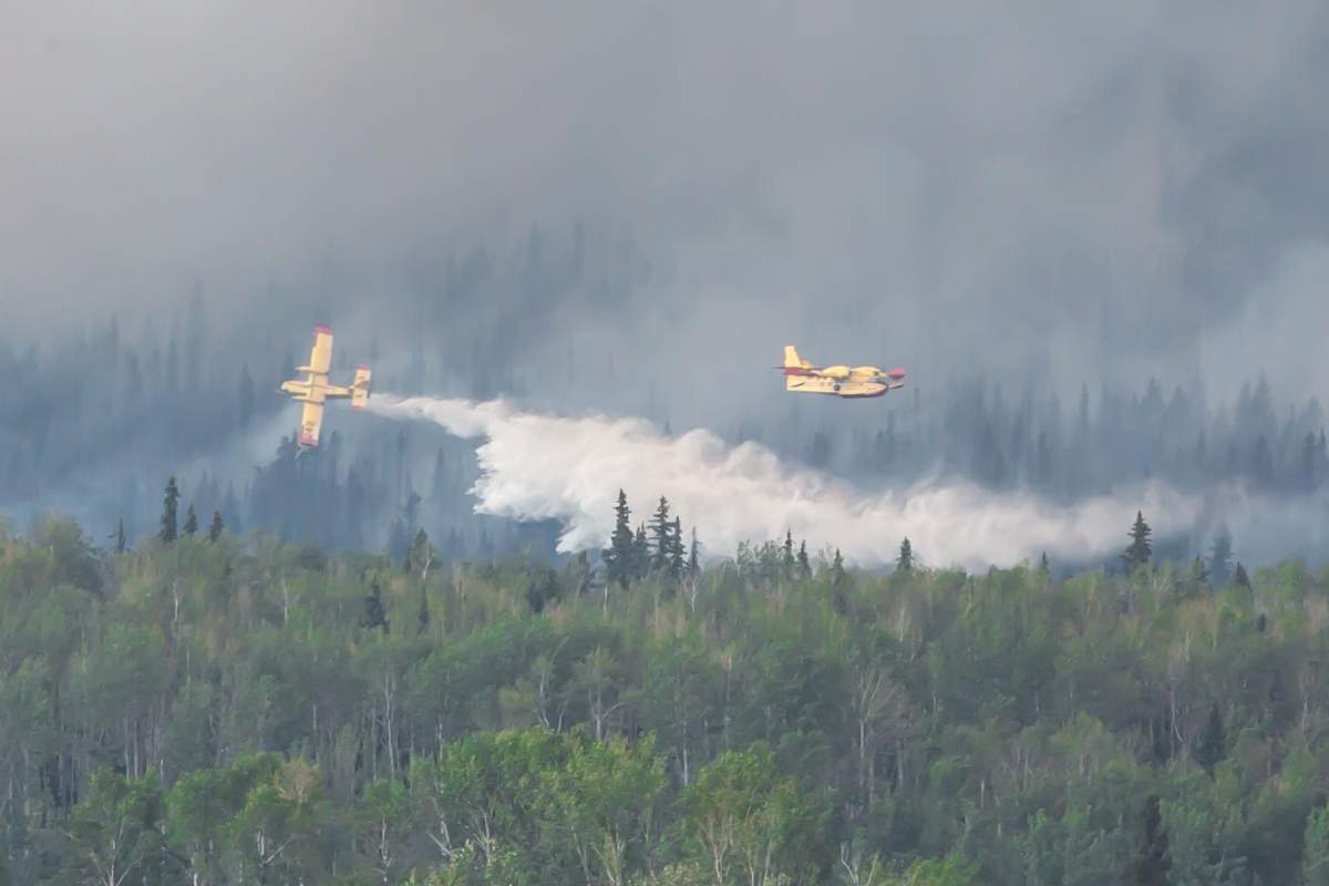 Water bombers attack the Shovel Lake wildfire during 2018's devastating wildfire season.