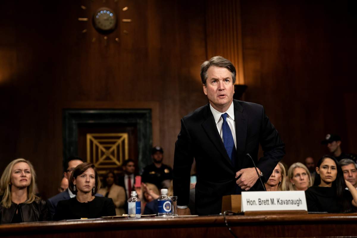 Judge Brett Kavanaugh testifies in front of the Senate Judiciary Committee regarding sexual assault allegations on Capitol Hill in Washington, D.C., on Sept. 27.