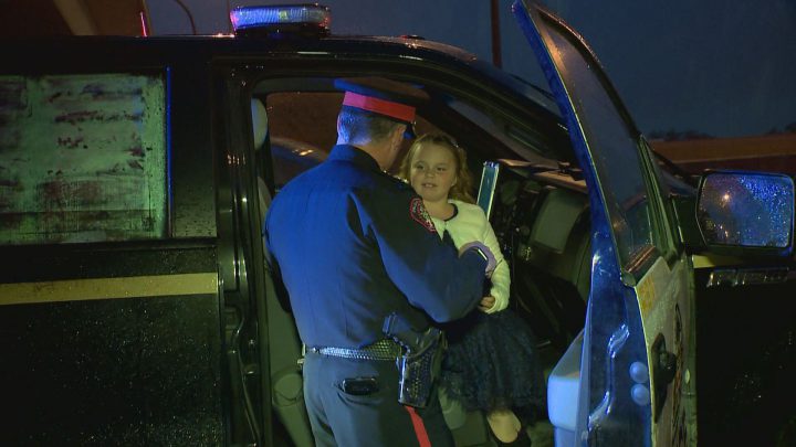 A Calgary girl celebrated her 7th birthday with a tribute to a fallen officer.