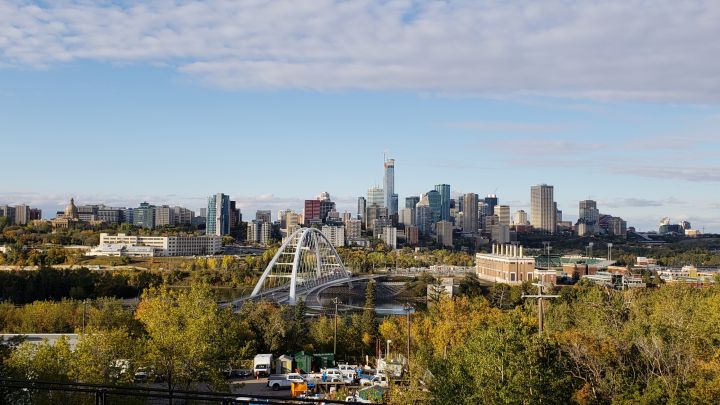 The Edmonton skyline from the south side of the North Saskatchewan River on Thursday, Sept. 5, 2019.