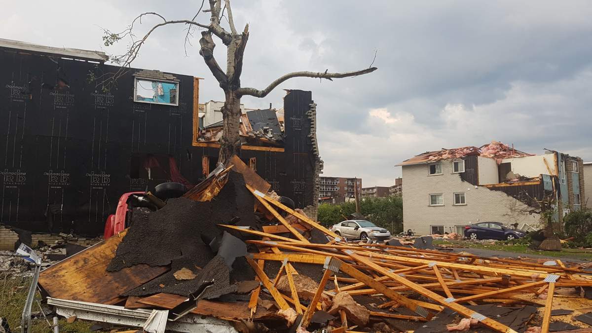 Some of the damage left by a tornado in Gatineau on Sept. 21, 2018.