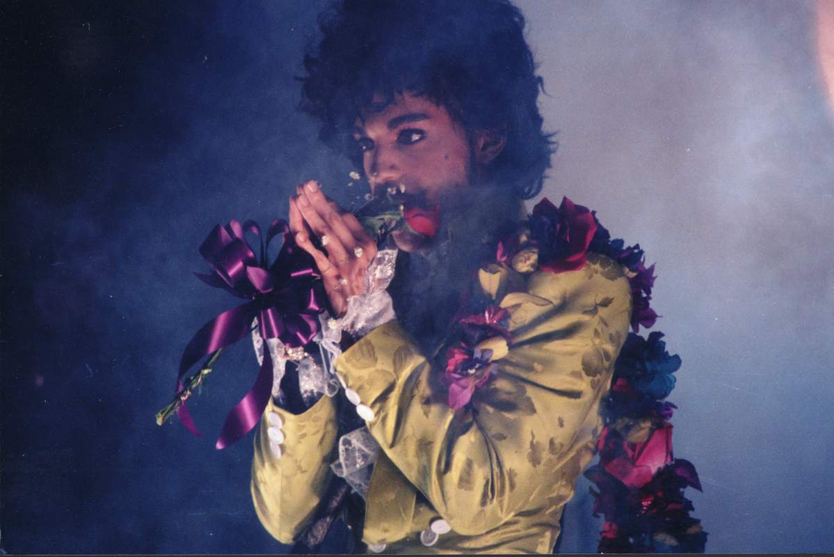 Prince performs live at the Fabulous Forum on February 19, 1985, in Inglewood, Calif.