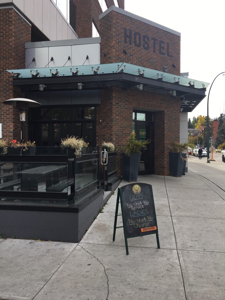 Sign outside Hostel Bar on 17 Avenue S.W. on Wednesday, Sept. 26, 2018.