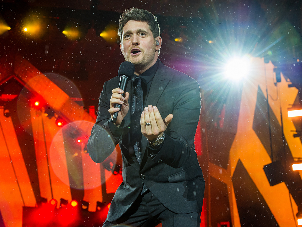 Michael Buble performs live at Barclaycard present British Summer Time at Hyde Park on July 13, 2018, in London, England.. 