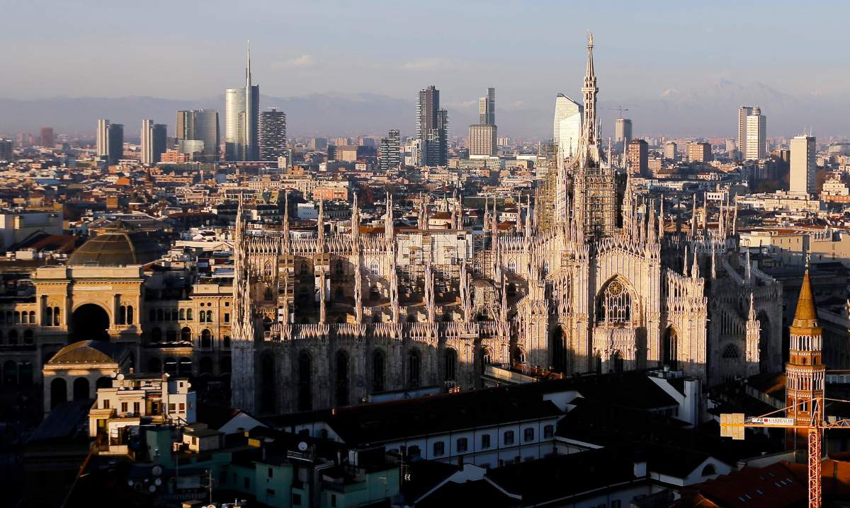 In this Jan. 4, 2017 file photo, the pinnacles of the Duomo gothic cathedral in Milan, northern Italy.
