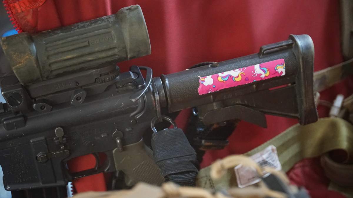 Q: How can you tell which military rifle belongs to the Canadian medical doctor? A: It’s the one with the pink unicorn tape.