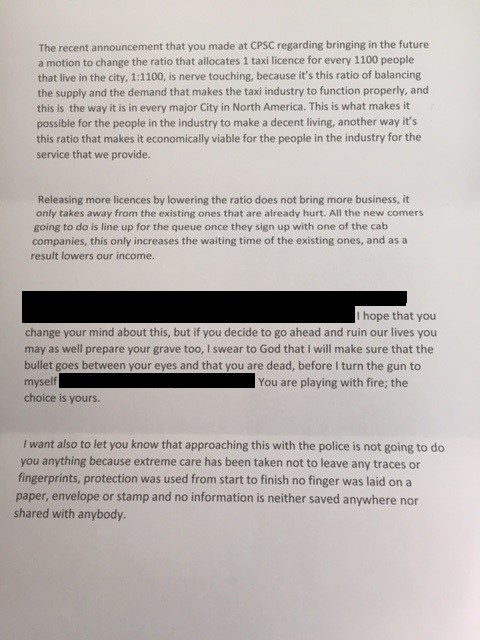 Ridley says she received the letter in May of 2018.