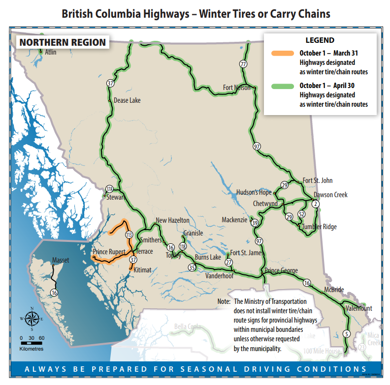 Winter tires mandatory on most B.C. highways starting Tuesday - image