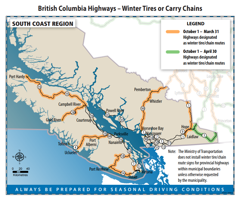 Winter tires mandatory on most B.C. highways starting Tuesday - image