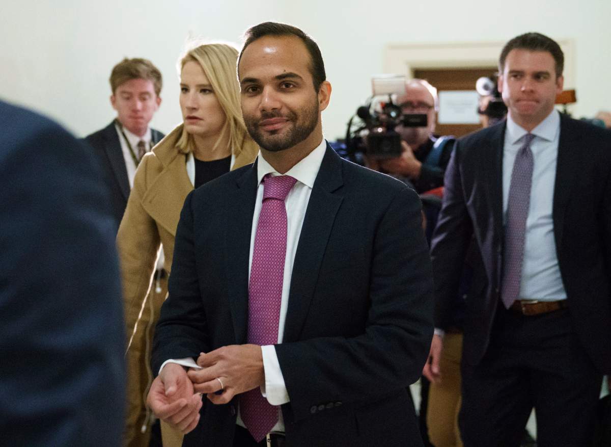 George Papadopoulos, the former Trump campaign adviser who triggered the Russia investigation, arrives for his first appearance before congressional investigators, on Capitol Hill in Washington.