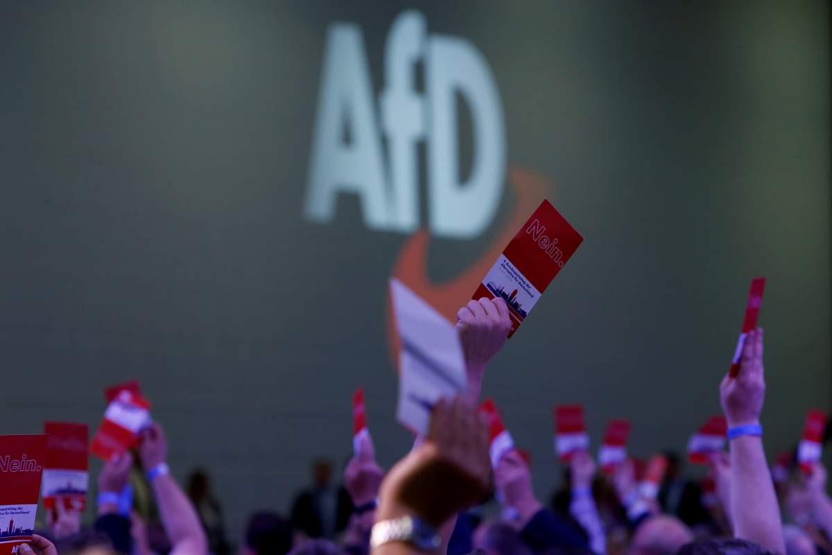 Participants vote during the Alternative for Germany (AfD) party congress in Augsburg, Germany, June 30, 2018.  