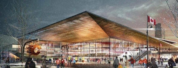 A conceptual design of a potential new arena in Calgary.