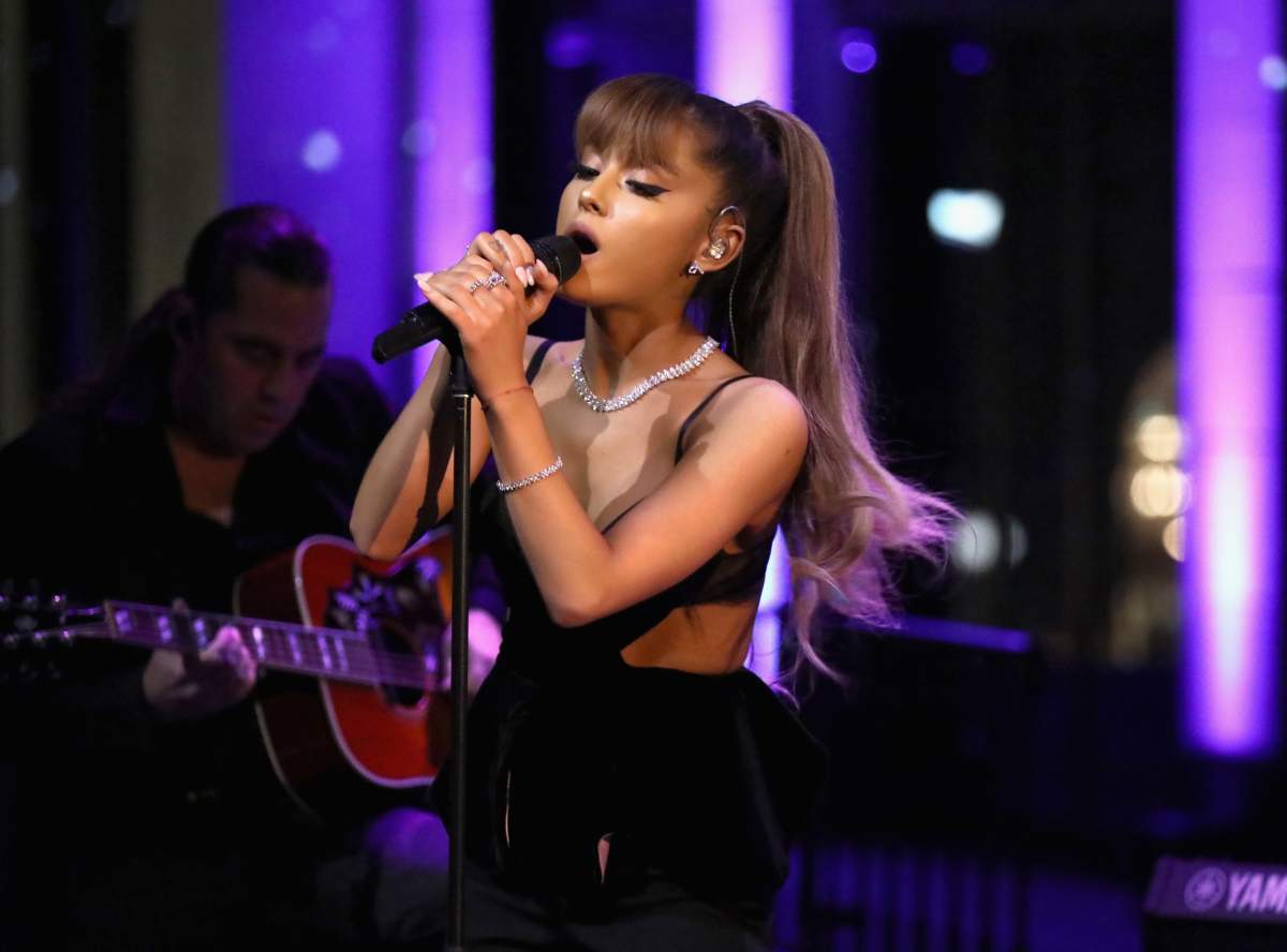 Ariana Grande performs at Tiffany & Co. on Oct. 13, 2016, in Beverly Hills, Calif.