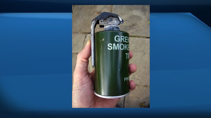 The Canadian Armed Forces says if anybody finds a smoke canister in the Hinton, Alta., area after it completes a training exercise in October 2018, they should not touch it and instead call the 1 Canadian Mechanized Brigade Group.