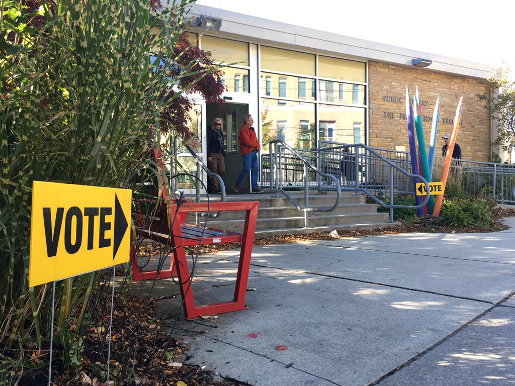 A polling station in London's Wortley Village. 