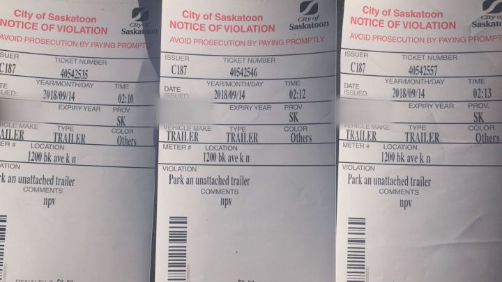Micheal Groulx, of Saskatoon, is speaking out after he says he was unfairly slammed with a number of parking tickets in the middle of the night.