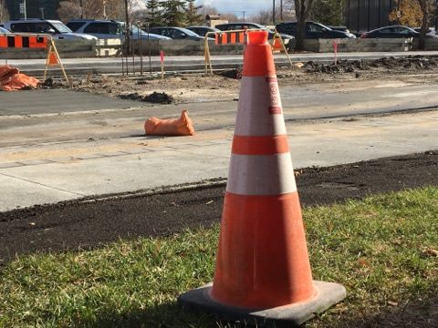 An RCMP officer is being investigated for striking a man with a pylon.