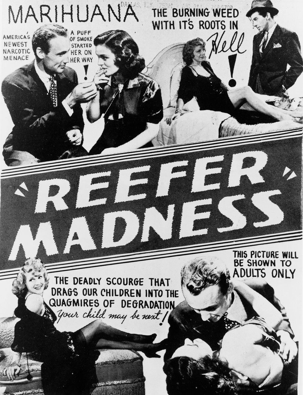 An ad for the 1930s film, “Reefer Madness.”