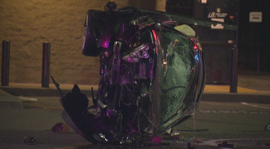 A rollover crash in Langley on Sunday morning. 