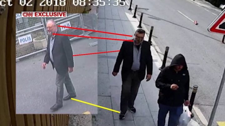 A CNN composite image compares Jamal Khashoggi (left) to a body double (right).