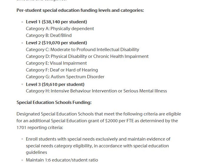 B.C. special needs funding formula.