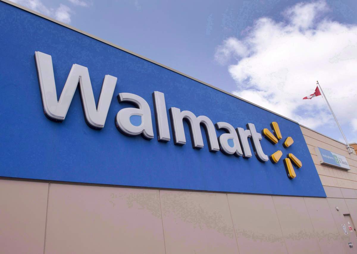 Walmart Canada signage at a Laval, Que., Walmart store is seen on May 3, 2016. 