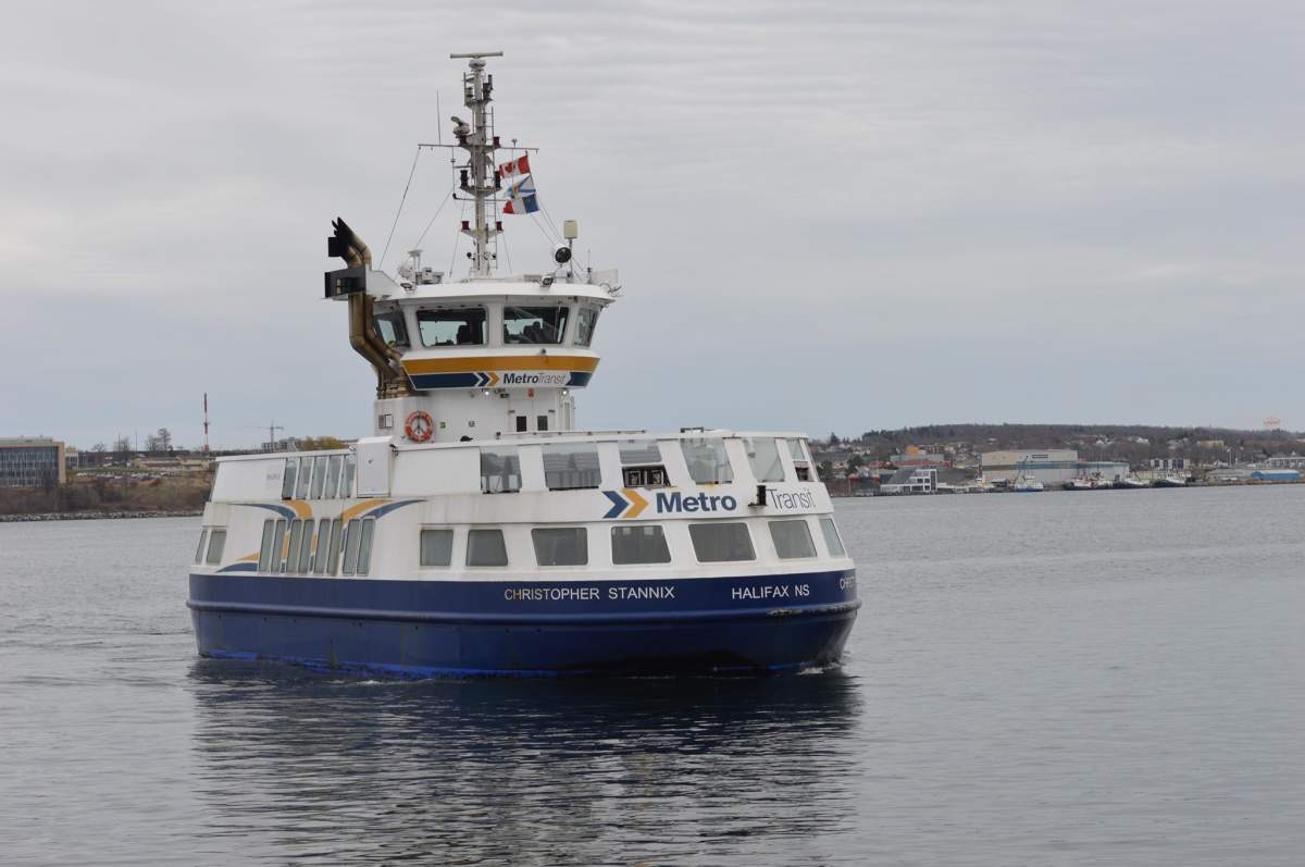 Christopher Stannix, a Halifax Transit ferry, makes its way across Halifax Harbour on Nov. 16, 2018. 