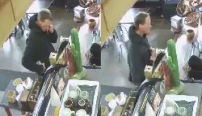 Police released these images of a man in Nanaimo who allegedly stole a poppy donation tin earlier this week.