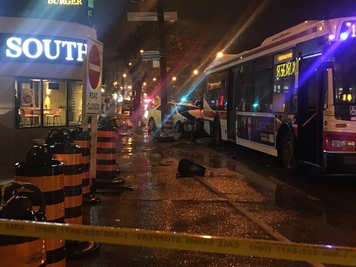 A woman has died after a crash near Avenue Road and Lawrence Avenue West.