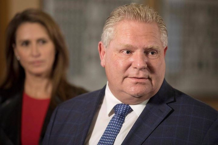 Minister of Francophone Affairs Caroline Mulroney and Premier Doug Ford.