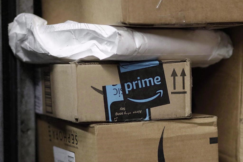 A package from Amazon Prime is loaded for delivery on a UPS truck, in New York on May 9, 2017.