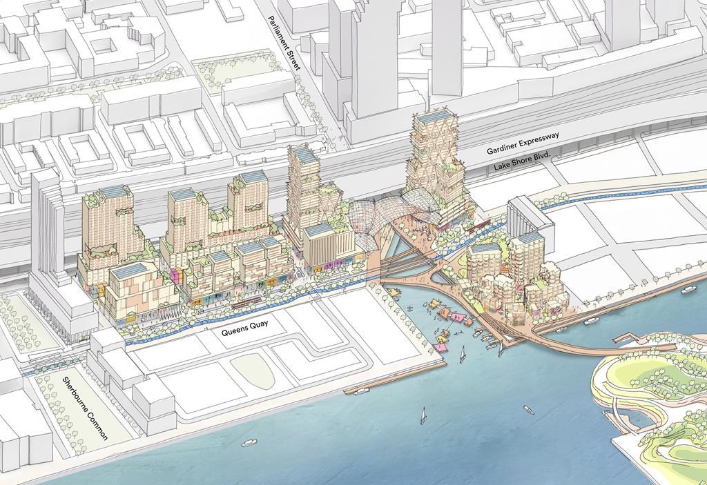 Sidewalk Labs unveiled more details around the high-tech community is hoping to build in Toronto, shown in this artist's rendering. The Alphabet Inc.-backed company is proposing the Quayside community be centred around a dozen timber buildings, each a mix of commercial, retail and residential spaces. THE CANADIAN PRESS/HO-Sidewalk Labs.