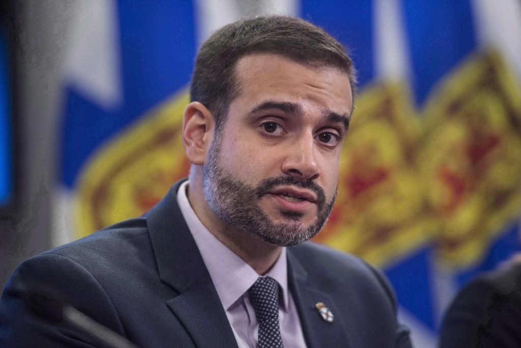 Nova Scotia Education Minister Zach Churchill speaks during a press conference in Halifax on January 24, 2018. Churchill says meetings of an advisory council on education that replaced elected school boards won't be open to the public in part because he worries outside "pressures" might come to bear on the volunteer members.