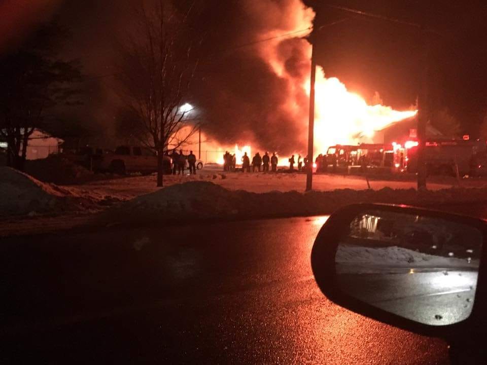 An NB Power operations centre in Bouctouche, N.B., was consumed by fire on Nov. 26, 2018. 
