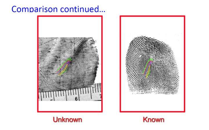 A slide shown to court Friday, Nov. 30, 2018 shows the best print police found.