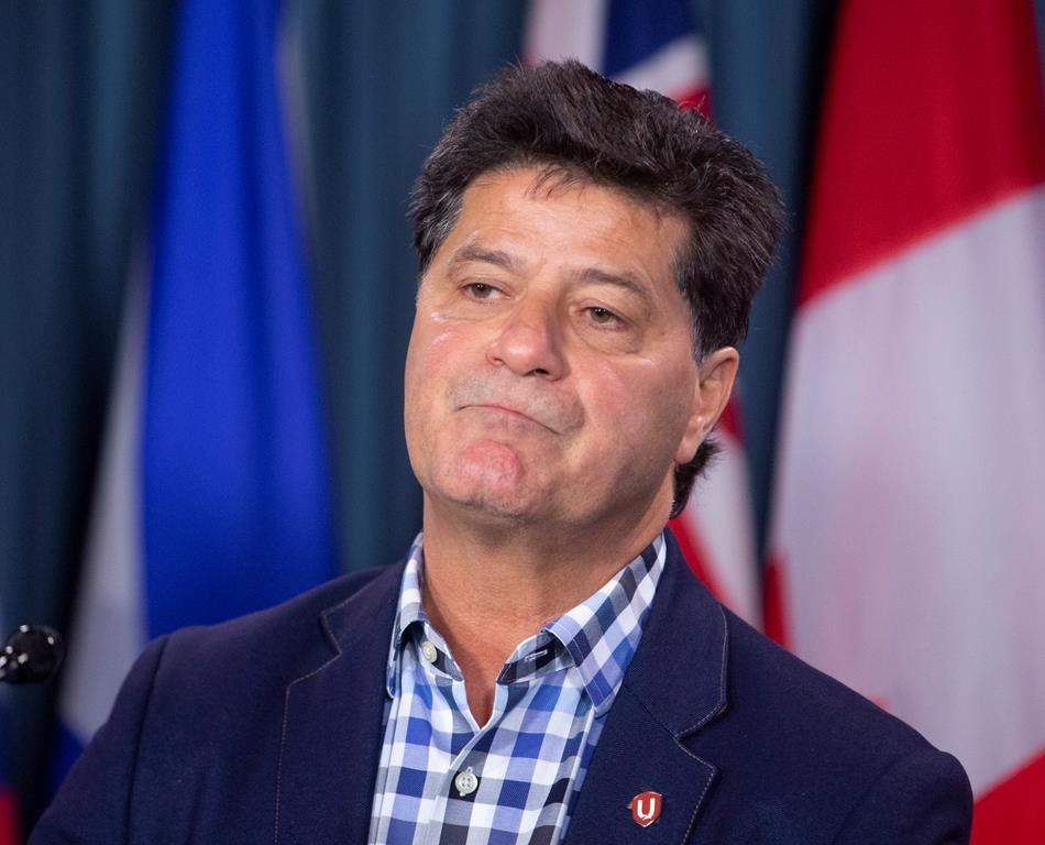 Unifor National President Jerry Dias holds a news conference after meeting with Prime Minister Justin Trudeau on Parliament Hill in Ottawa on Tuesday, November 27, 2018.