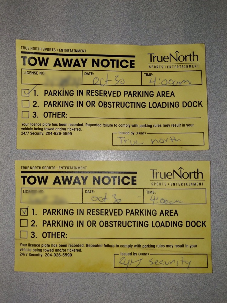 A Winnipeg driver is confused after receiving an unusual parking ticket.