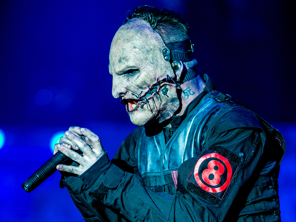 Corey Taylor of Slipknot performs at Donnington Park on June 12, 2015, in Donnington, England.