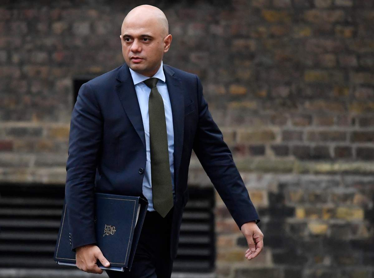 Britain’s Home Secretary Sajid Javid arrives in Downing Street, London, Britain, November 20, 2018.