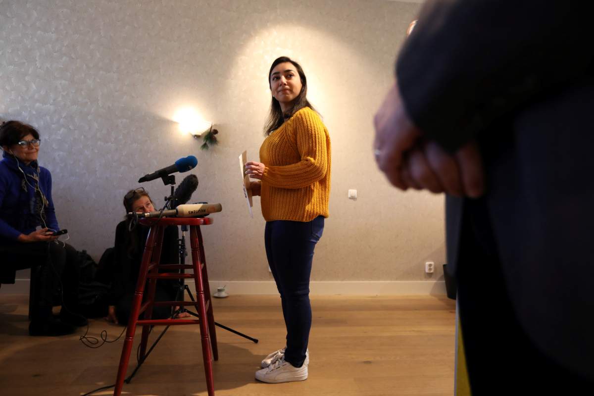 Hayarpi Tamrazyan, the oldest daughter in the family, is pictured at the Protestant Bethel Church in The Hague, the Netherlands on Dec. 13, 2018.
