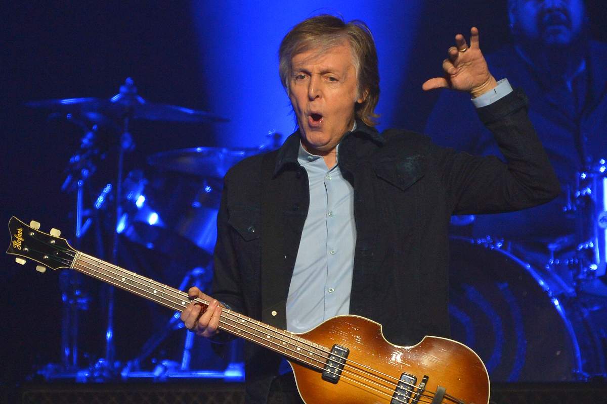 Paul McCartney performs live on stage at the O2 Arena during his Freshen Up tour on Dec. 16, 2018 in London, England.
