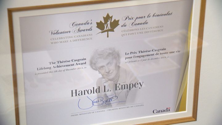 Harold Empey’s Thérèse Casgrain Lifelong Achievement Award.