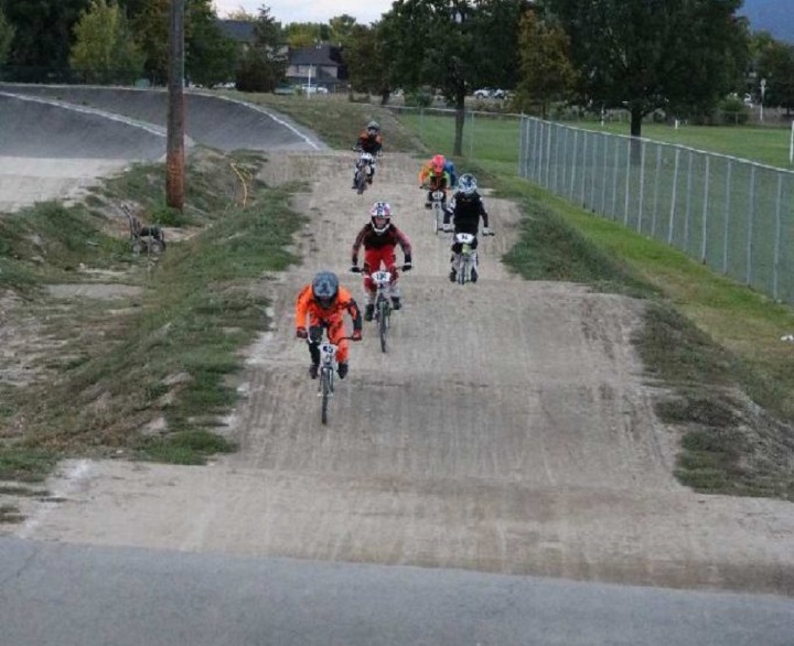 Racing action at the Kelowna BMX Club, which has plans to rebuild its track.