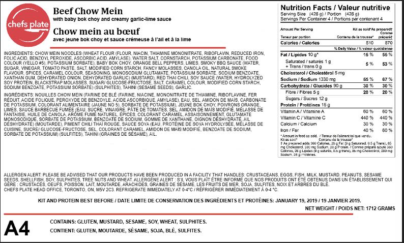 The recalled food.