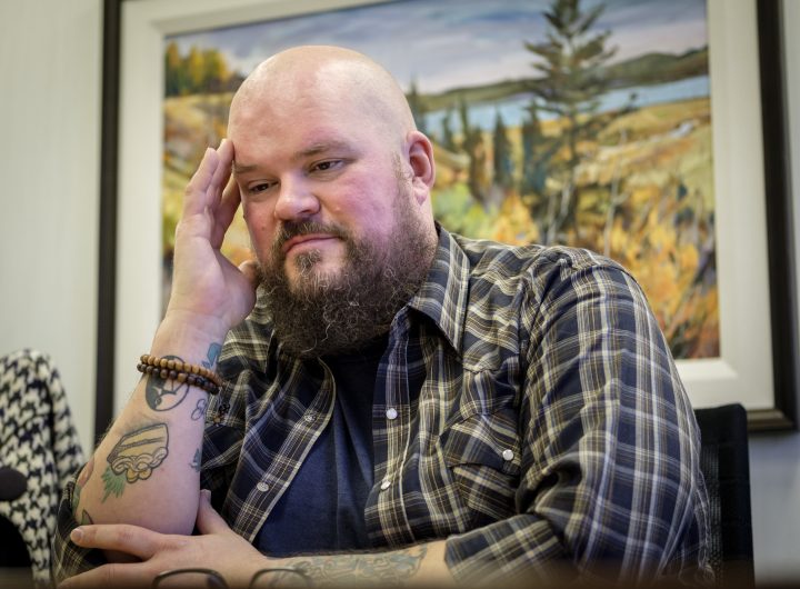 Former Syncrude firefighter Michael Swan talks about his situation in Calgary, Alta., Monday, Jan. 14, 2019. A lawsuit filed by a former firefighter and paramedic against Syncrude Canada claims the oilsands giant wrongfully denied him benefits and fired him after he was diagnosed with post-traumatic stress disorder related to his job.