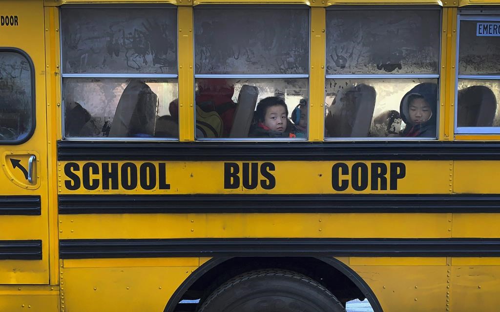 The school bus was empty aside from the driver.
