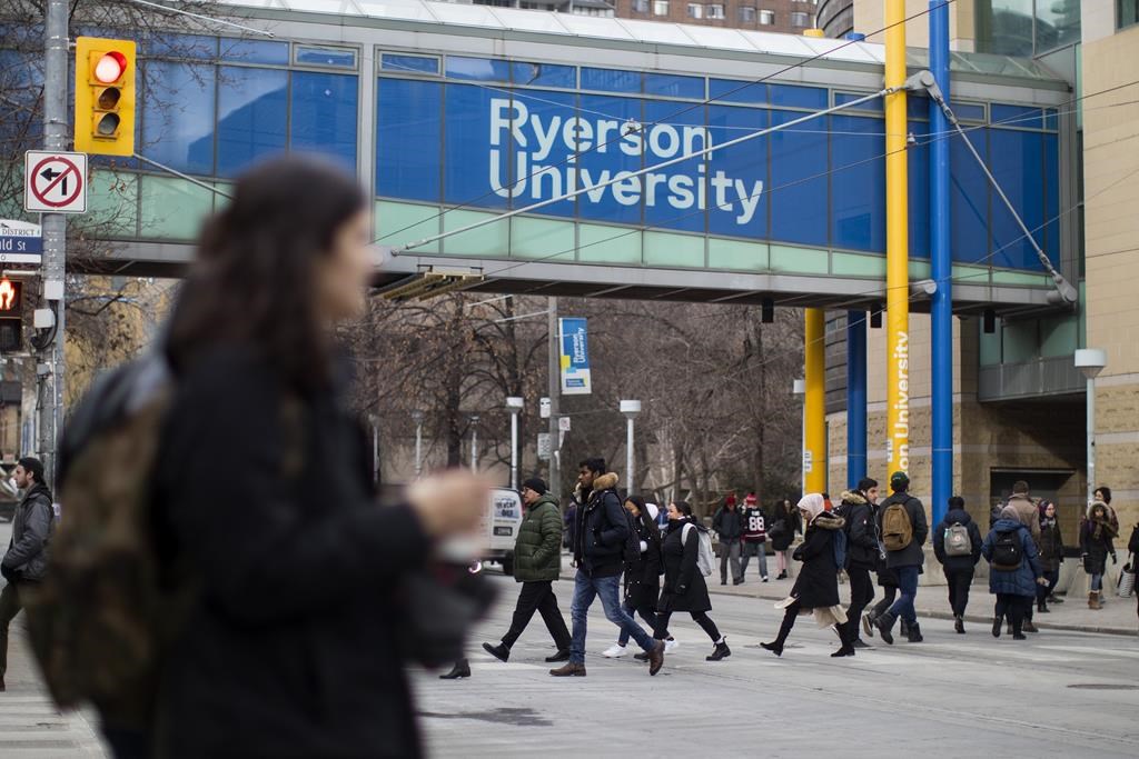 A general view of the Ryerson University campus in Toronto, is seen on Thursday, January 17, 2019.