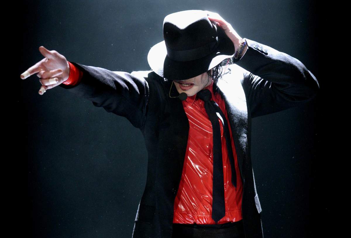 Michael Jackson performs on stage at the taping of the American Bandstand’s 50th — A Celebration! on May 3, 2002.